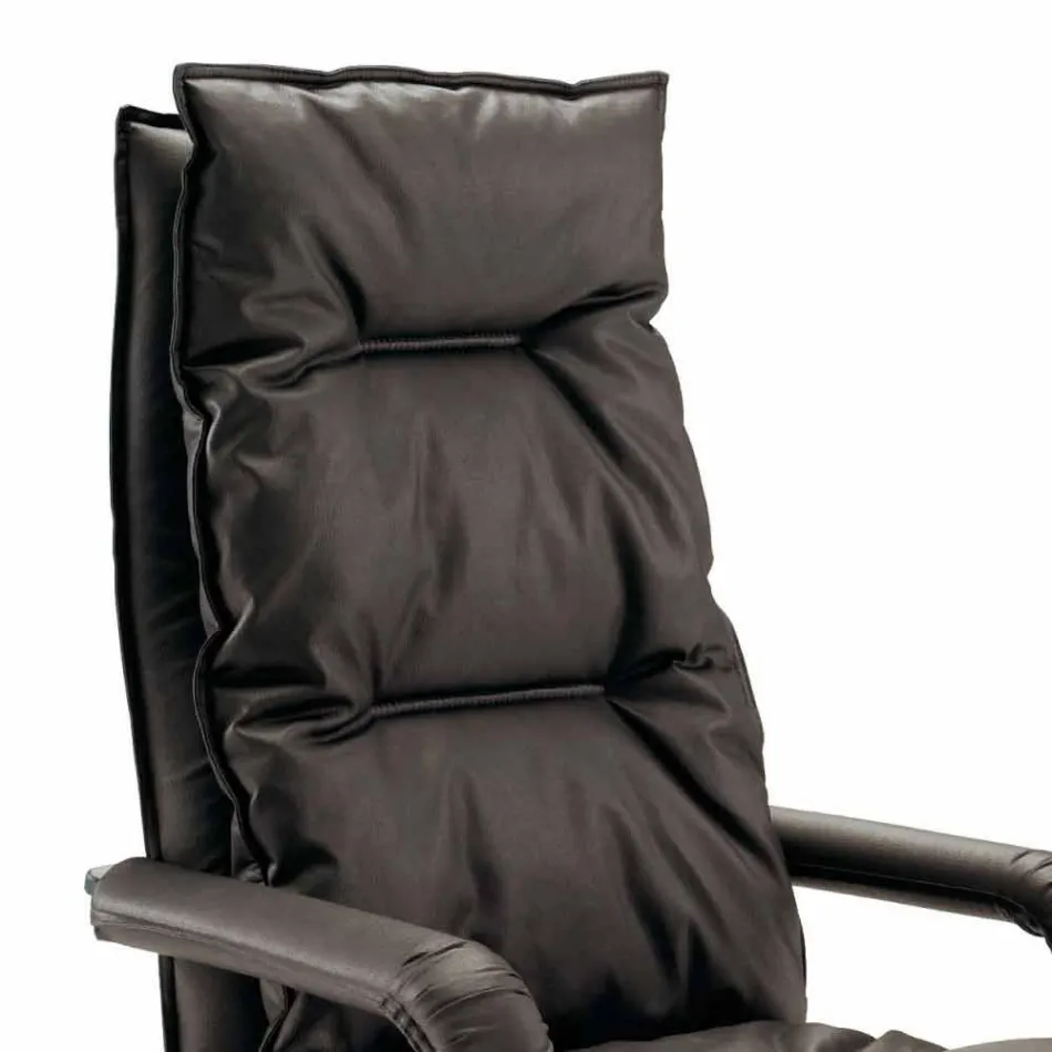 Fotel skórzany ze sztucznej skóry wyprodukowany we Włoszech Gemma Viadurini