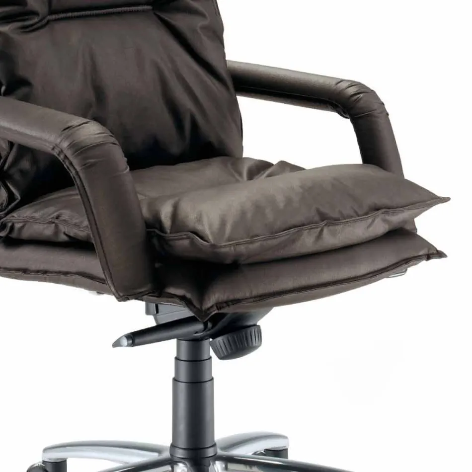 Fotel skórzany ze sztucznej skóry wyprodukowany we Włoszech Gemma Viadurini