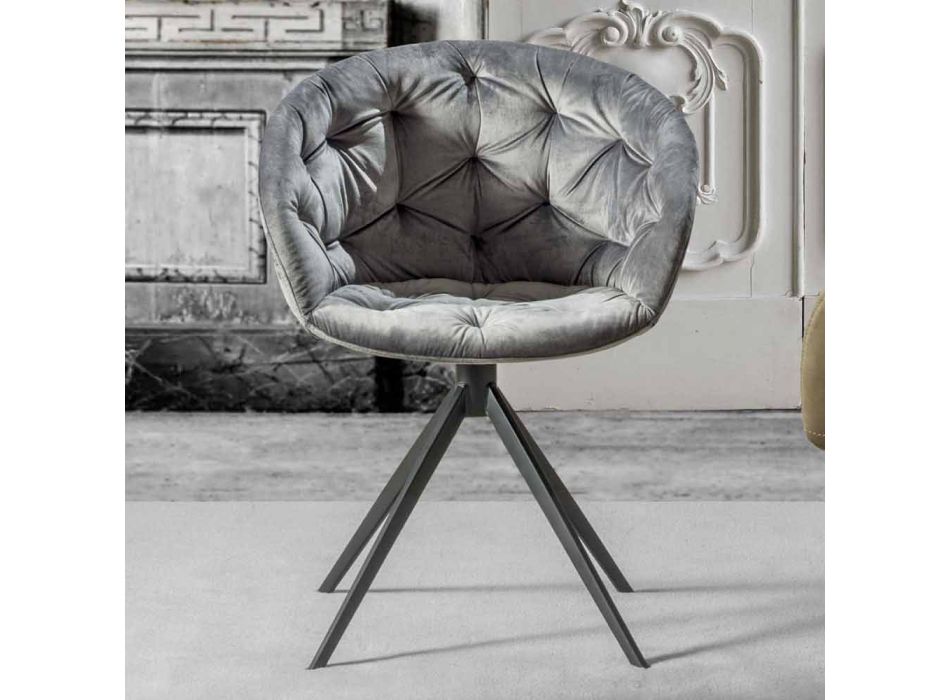 Fotel o nowoczesnym designie, z obróbką Capitonnè - Enea Viadurini