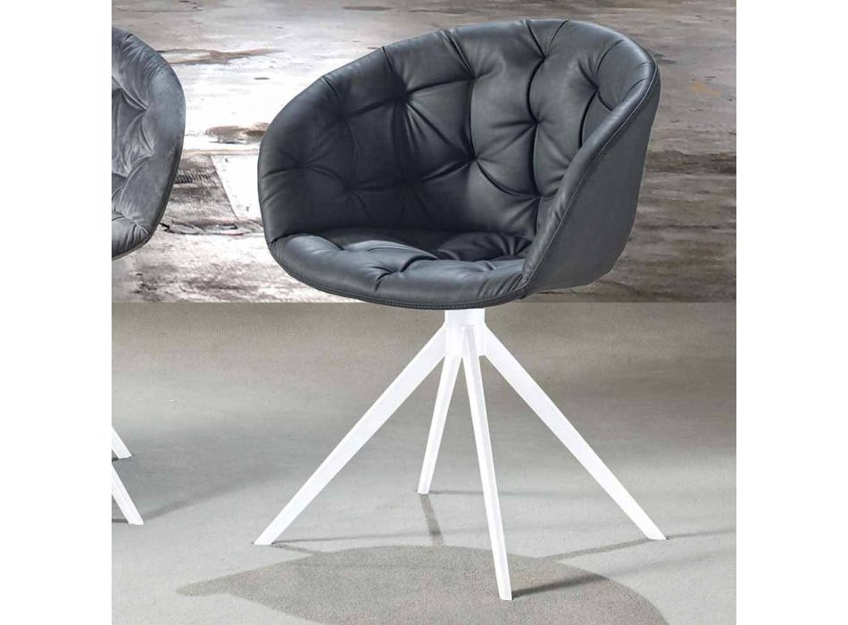 Fotel o nowoczesnym designie, z obróbką Capitonnè - Enea Viadurini
