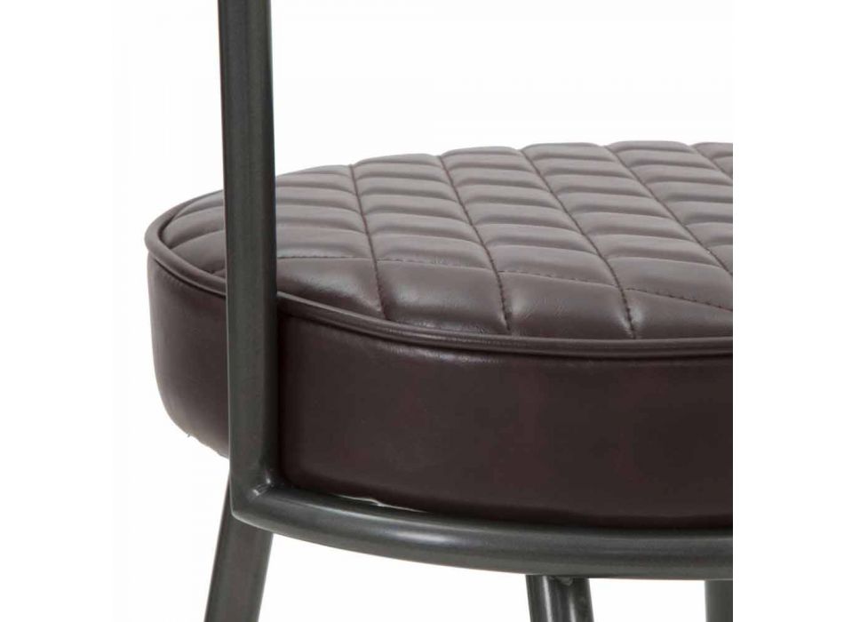 Fotel w stylu industrialnym z żelaza i ekoskóry - Pinny Viadurini
