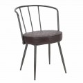 Krzesło kuchenne w stylu industrialnym z żelaza i ekoskóry - Pinny