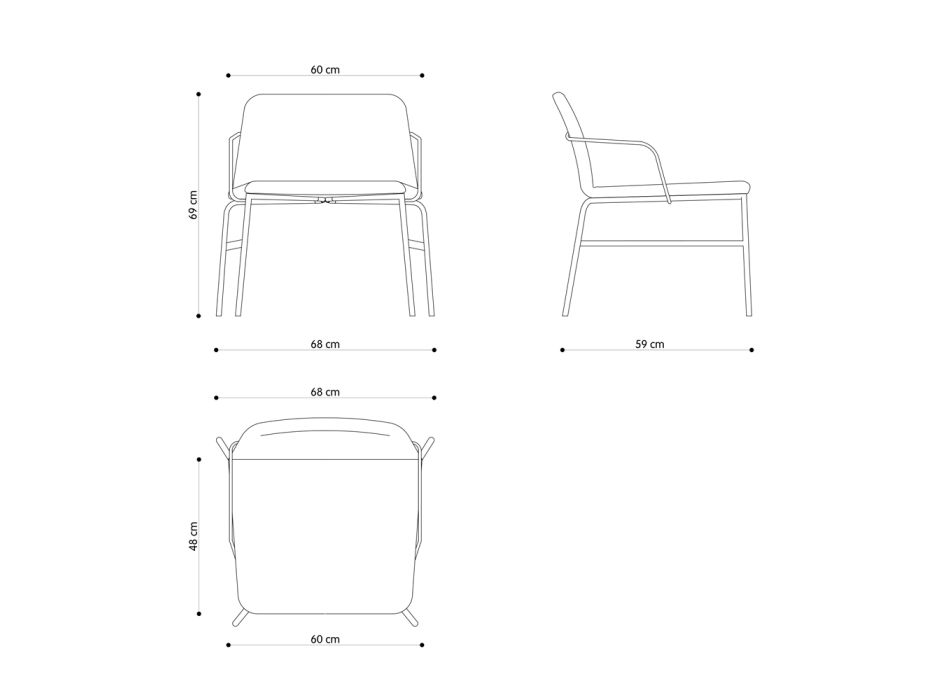 Luksusowy aksamitny fotel o metalowej konstrukcji Made in Italy - Molde Viadurini