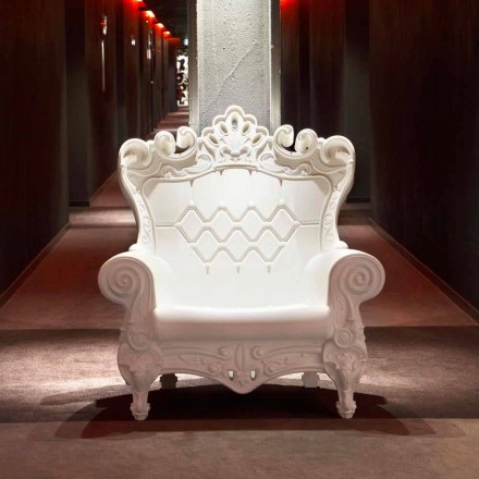 Kolorowy elegancki fotel Polietylen Slide Queen Of Love wykonany we Włoszech Viadurini