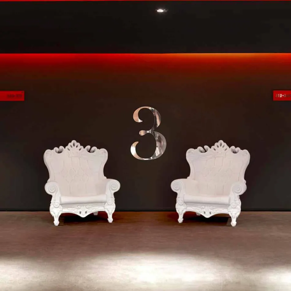 Kolorowy elegancki fotel Polietylen Slide Queen Of Love wykonany we Włoszech Viadurini