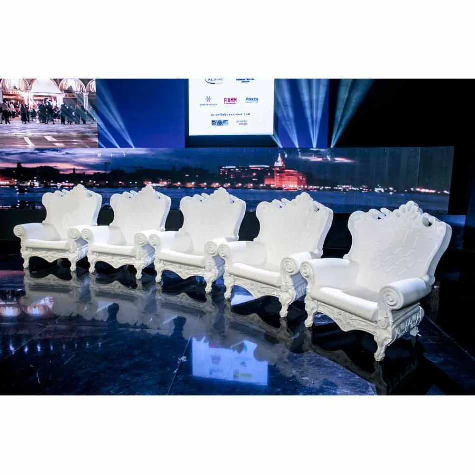 Kolorowy elegancki fotel Polietylen Slide Queen Of Love wykonany we Włoszech Viadurini