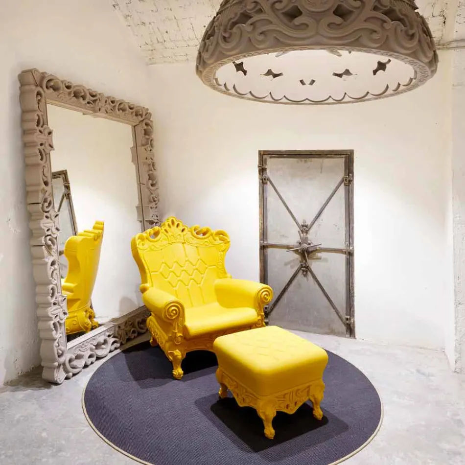 Kolorowy elegancki fotel Polietylen Slide Queen Of Love wykonany we Włoszech Viadurini