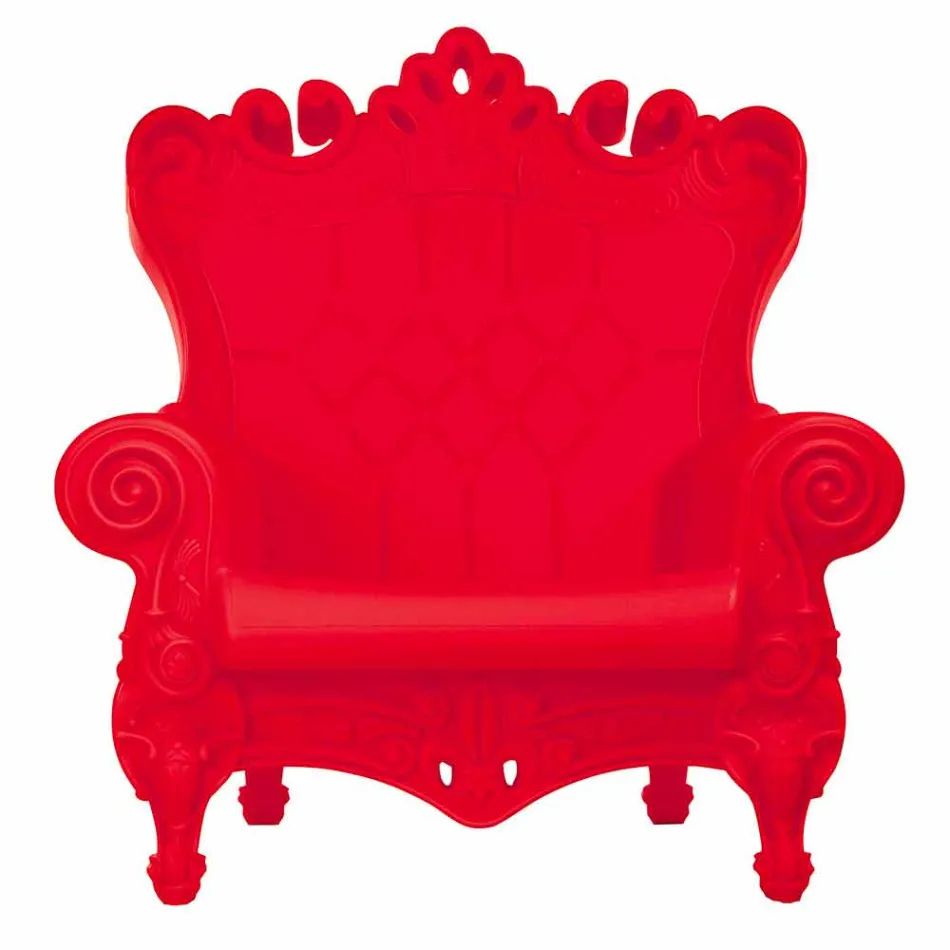 Kolorowy elegancki fotel Polietylen Slide Queen Of Love wykonany we Włoszech Viadurini