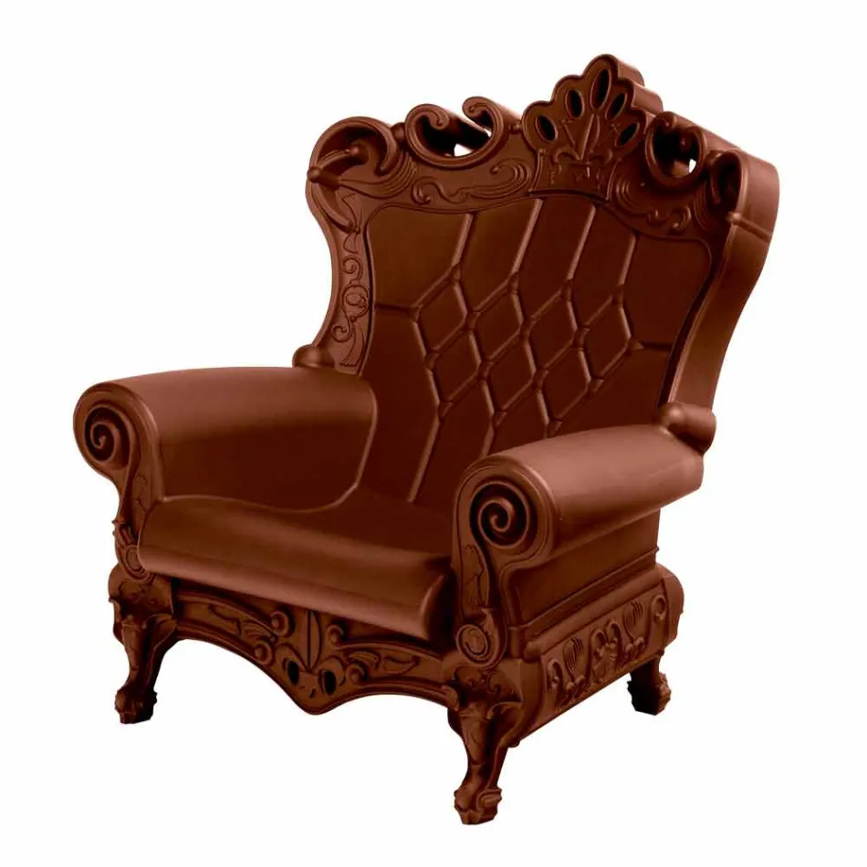 Kolorowy elegancki fotel Polietylen Slide Queen Of Love wykonany we Włoszech Viadurini