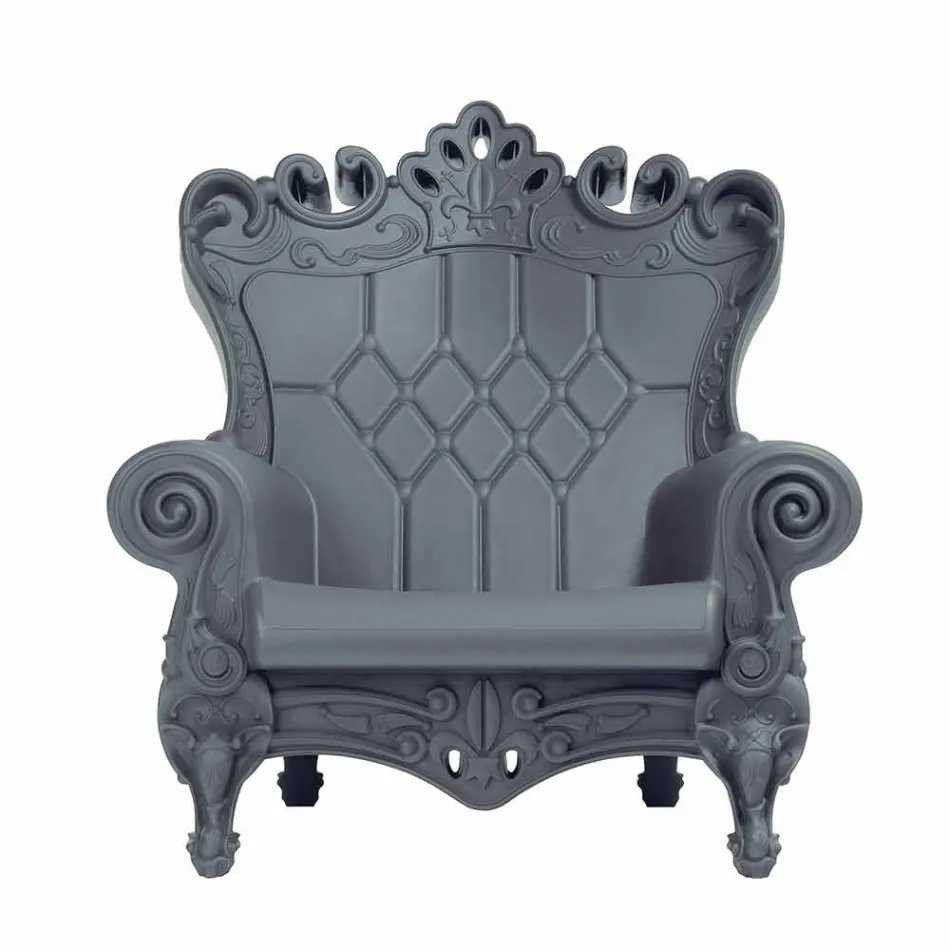 Kolorowy elegancki fotel Polietylen Slide Queen Of Love wykonany we Włoszech Viadurini