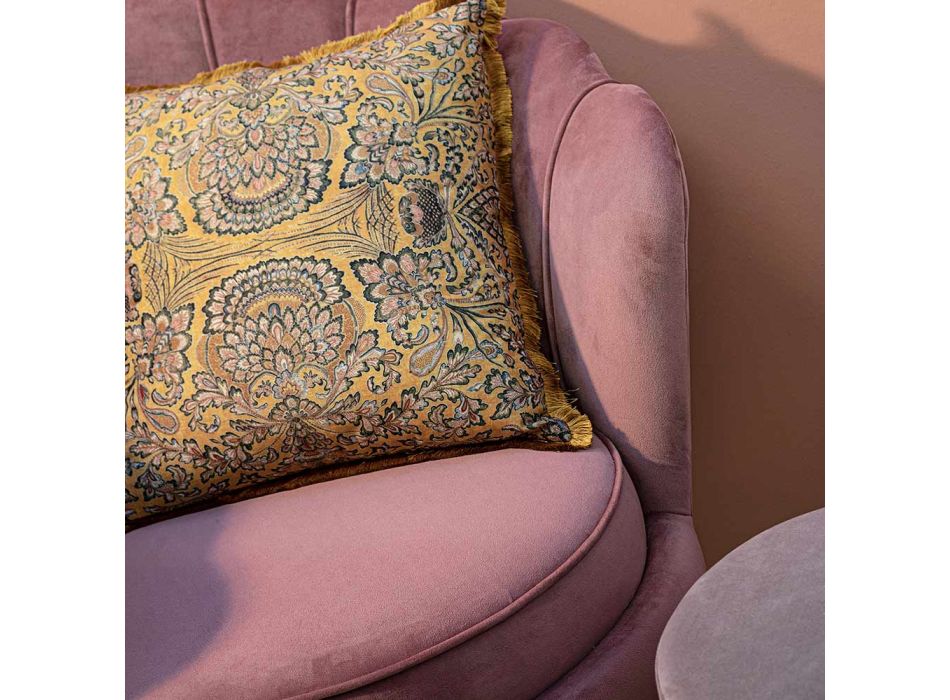 Elegancki tapicerowany fotel do salonu efekt aksamitu 3 wykończenia - Geppy Viadurini