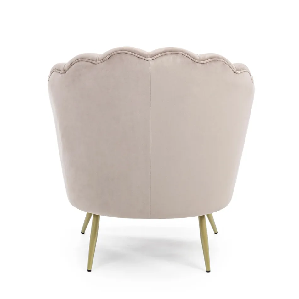 Elegancki tapicerowany fotel do salonu efekt aksamitu 3 wykończenia - Geppy Viadurini