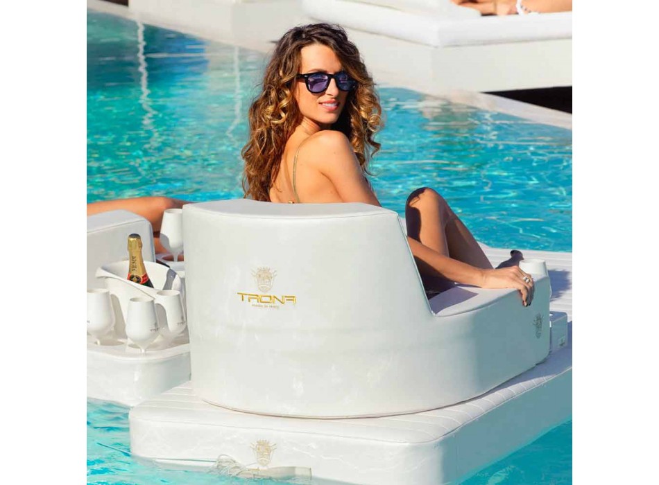 Pływający fotel Trona biały design Luxury, wykonane we Włoszech Viadurini