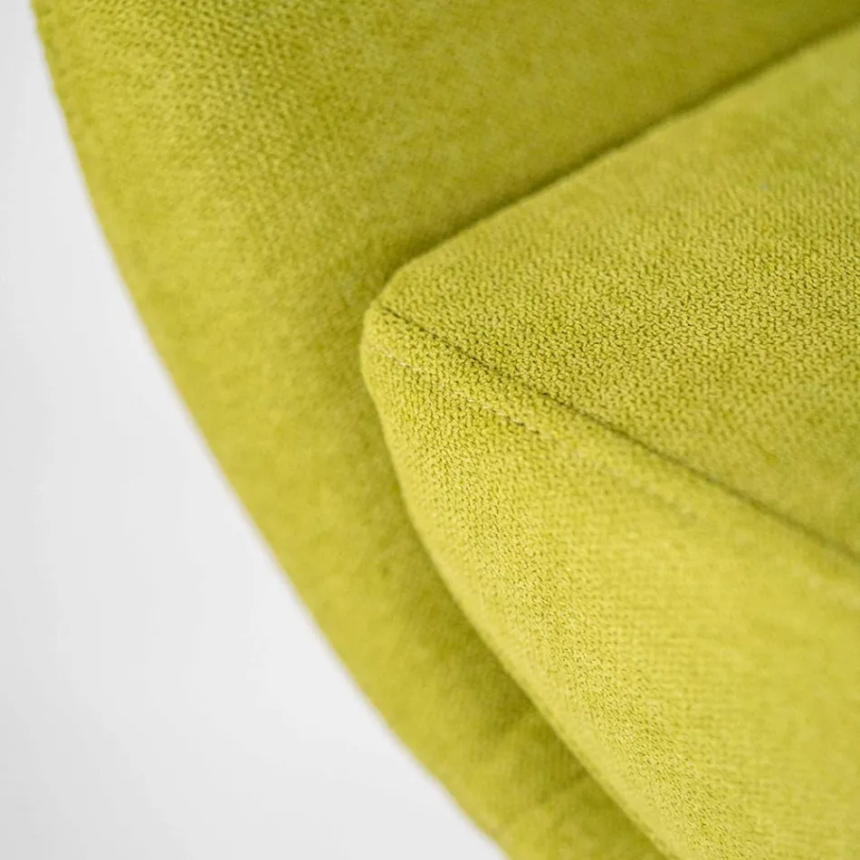 Fotel obrotowy z metalową podstawą i siedziskiem z tkaniny - Sereno Viadurini