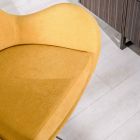Fotel obrotowy z metalową podstawą i siedziskiem z tkaniny - Sereno Viadurini