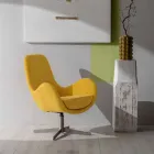 Fotel obrotowy z metalową podstawą i siedziskiem z tkaniny - Sereno Viadurini