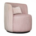 Obrotowy fotel do salonu z tkaniny i czarnego metalu Made in Italy - Lavender