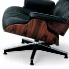 Fotel obrotowy pokryty skórą z podnóżkiem Made in Italy - Maestrale Viadurini