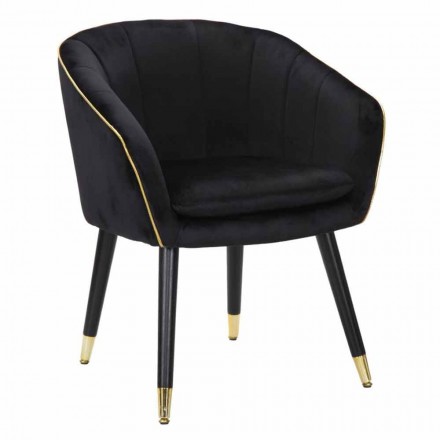 Tapicerowany fotel z drewna i tkaniny o nowoczesnym designie - Maddy Viadurini