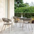 Fotel ogrodowy do układania w stosy ze stali i liny Made in Italy 2 sztuki - Ragnar Viadurini