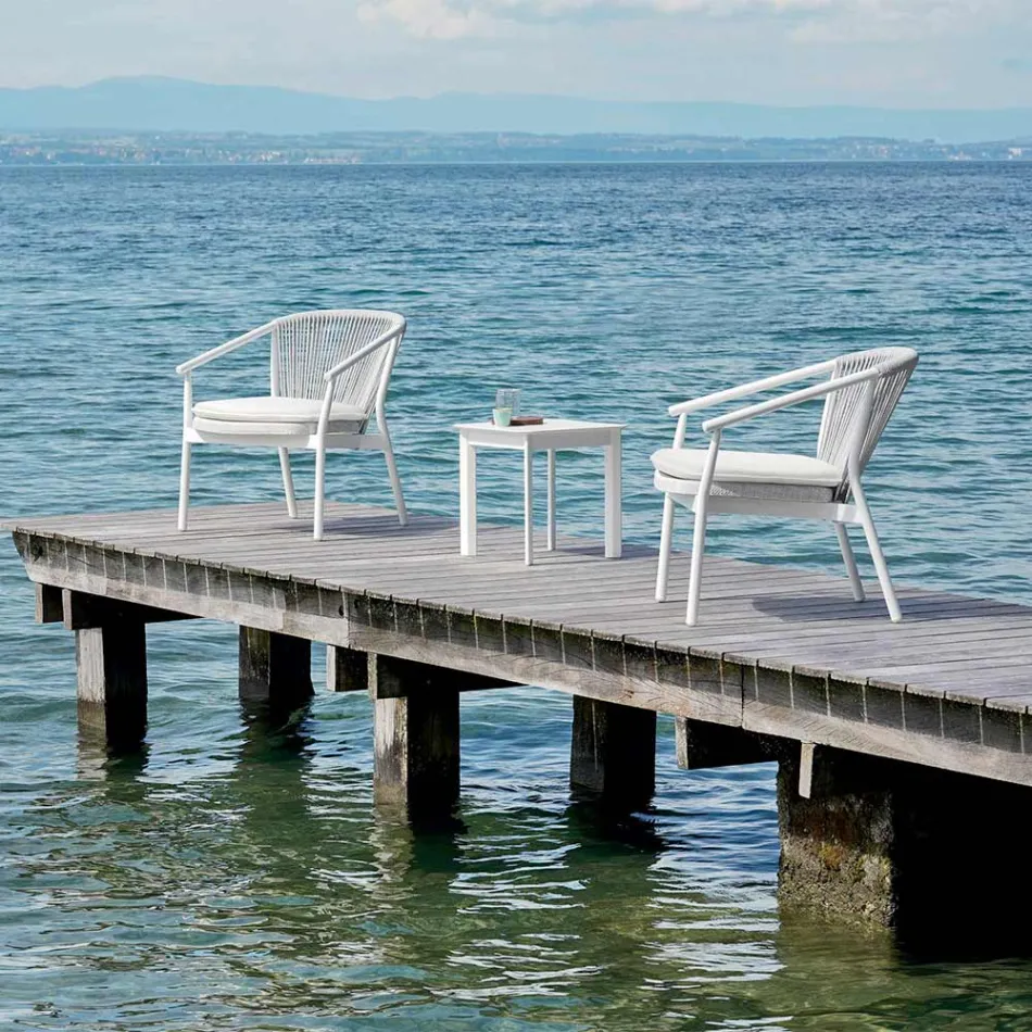 Fotel ogrodowy do ustawiania w stos aluminium i materiał - Smart By Varaschin Viadurini