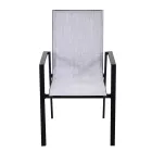 Sztaplowane krzesło ogrodowe z tekstylenu i aluminium - Foglio Viadurini