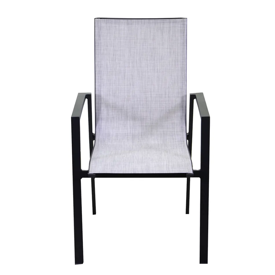 Sztaplowane krzesło ogrodowe z tekstylenu i aluminium - Foglio Viadurini