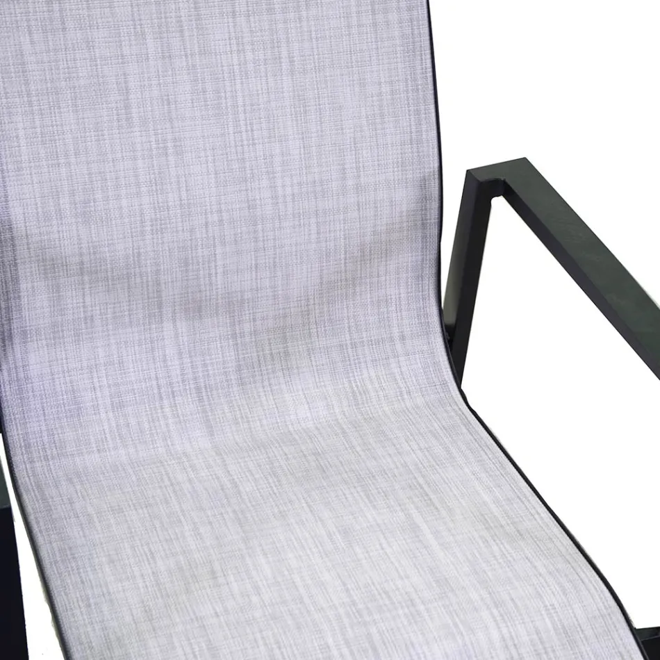 Sztaplowane krzesło ogrodowe z tekstylenu i aluminium - Foglio Viadurini