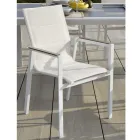 Fotel z aluminium i tekstylenu z wkładką w podłokietnikach z HPL - Righello Viadurini