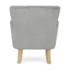 Fotel z drewna sosnowego i siedzisko z efektem aksamitu Coste 4 wykończenia - Molly Viadurini