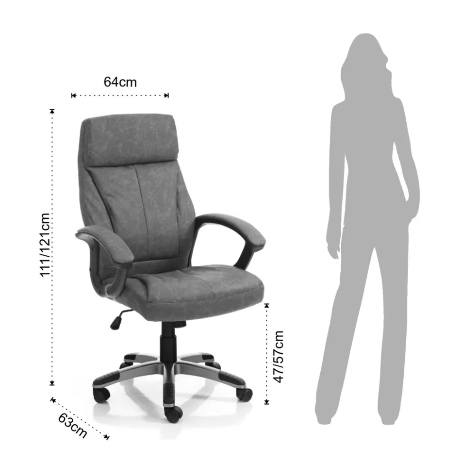 Fotel ze skóry syntetycznej z efektem postarzenia – rod Viadurini