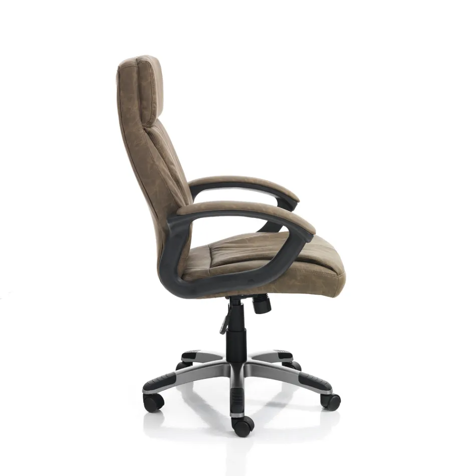 Fotel ze skóry syntetycznej z efektem postarzenia – rod Viadurini