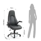 Fotel z szarej skóry syntetycznej z efektem postarzenia - Renio Viadurini