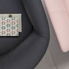 Fotel materiałowy z luksusową metalową obrotową podstawą Made in Italy - Bergen Viadurini