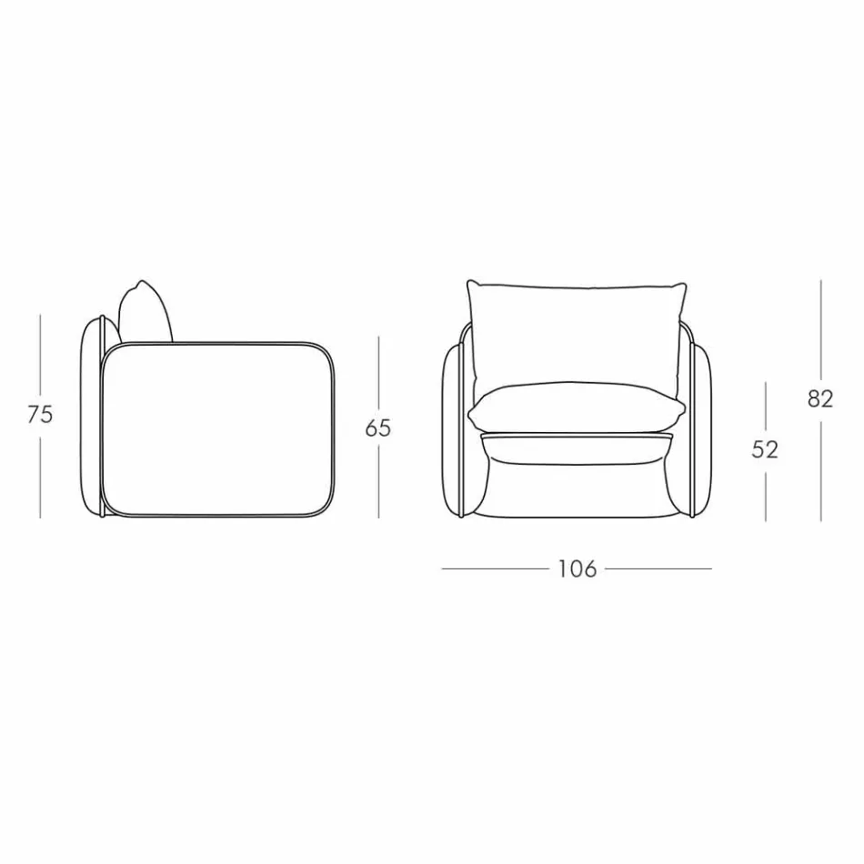Fotel z wodoodpornymi poduszkami, na zewnątrz - Mara Slide Viadurini