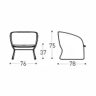 Tapicerowany fotel do salonu na zewnątrz, z włókna syntetycznego - Maat firmy Varaschin Viadurini