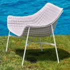 Varaschin Summer Modern Garden Lounge Chair ze stali Viadurini