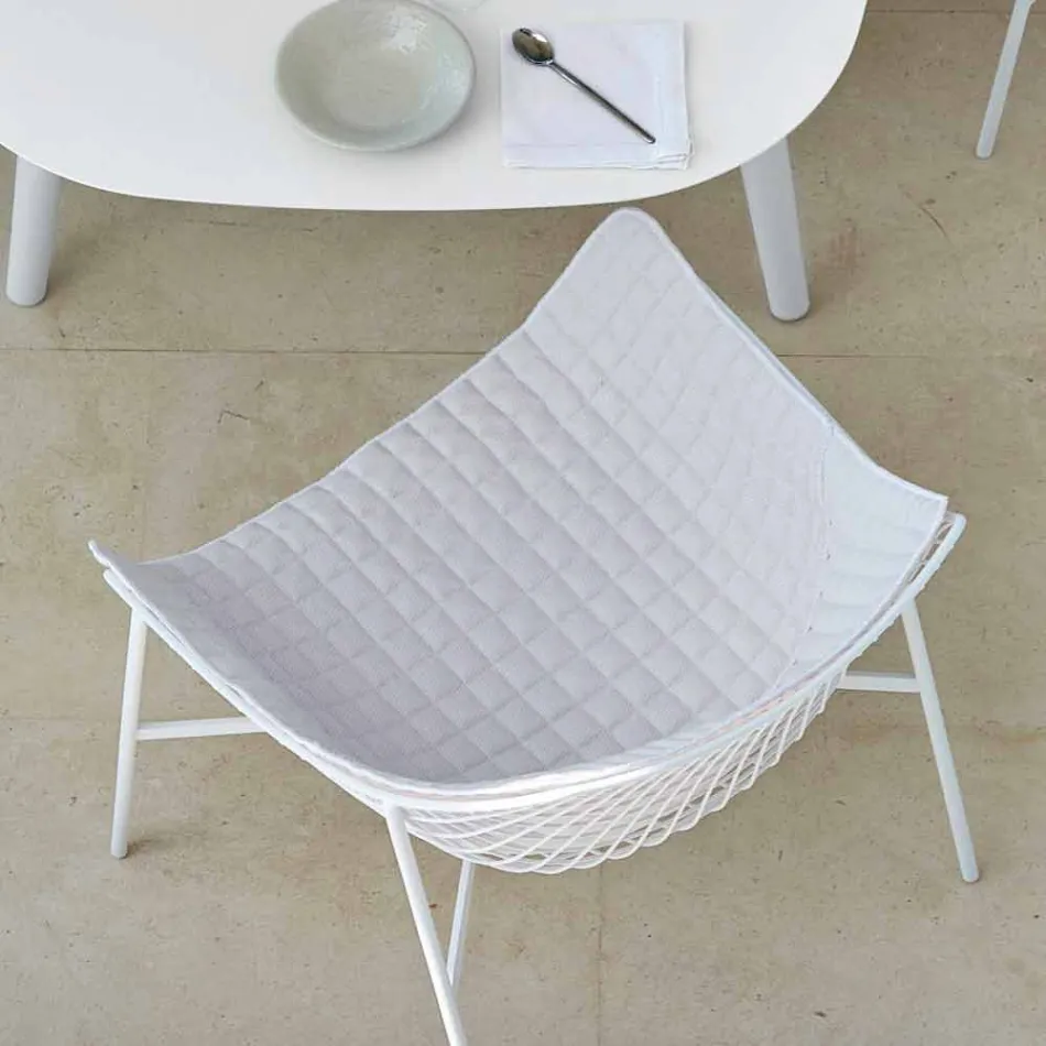 Varaschin Summer Modern Garden Lounge Chair ze stali Viadurini