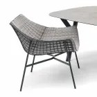 Varaschin Summer Modern Garden Lounge Chair ze stali Viadurini