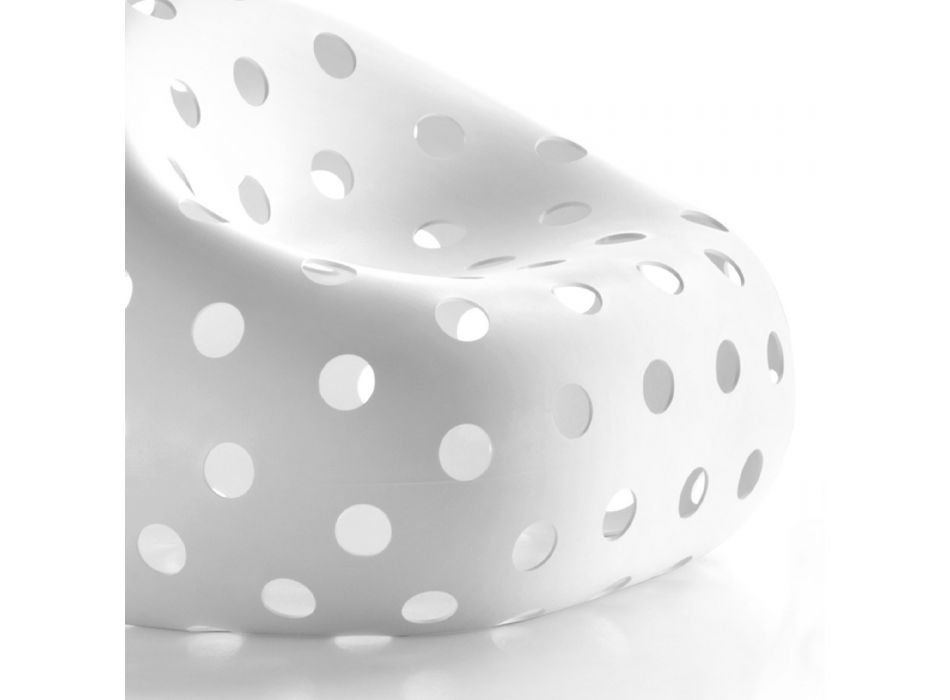 Świecący fotel ogrodowy z białego polietylenu Made in Italy - Asso Viadurini