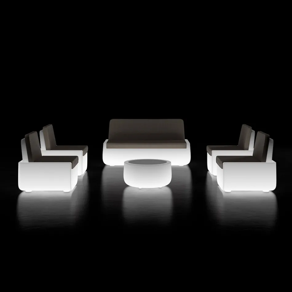 Jasny fotel ogrodowy z polietylenu z poduszką Made in Italy - Belida Viadurini