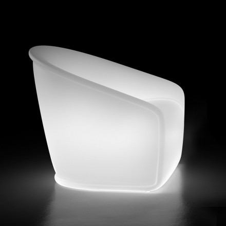 Świecący fotel zewnętrzny z polietylenu z diodą LED Made in Italy - lipiec Viadurini