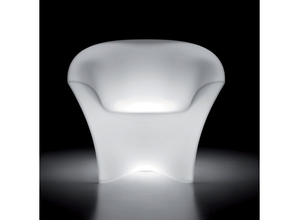 Oświetlony fotel zewnętrzny z polietylenu ze światłem LED Made in Italy - Conda Viadurini