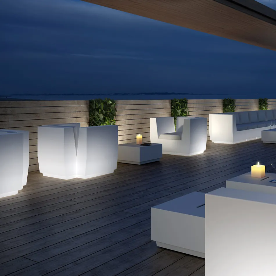 Świecący fotel ogrodowy z polietylenu Made in Italy - Chiabotto Viadurini