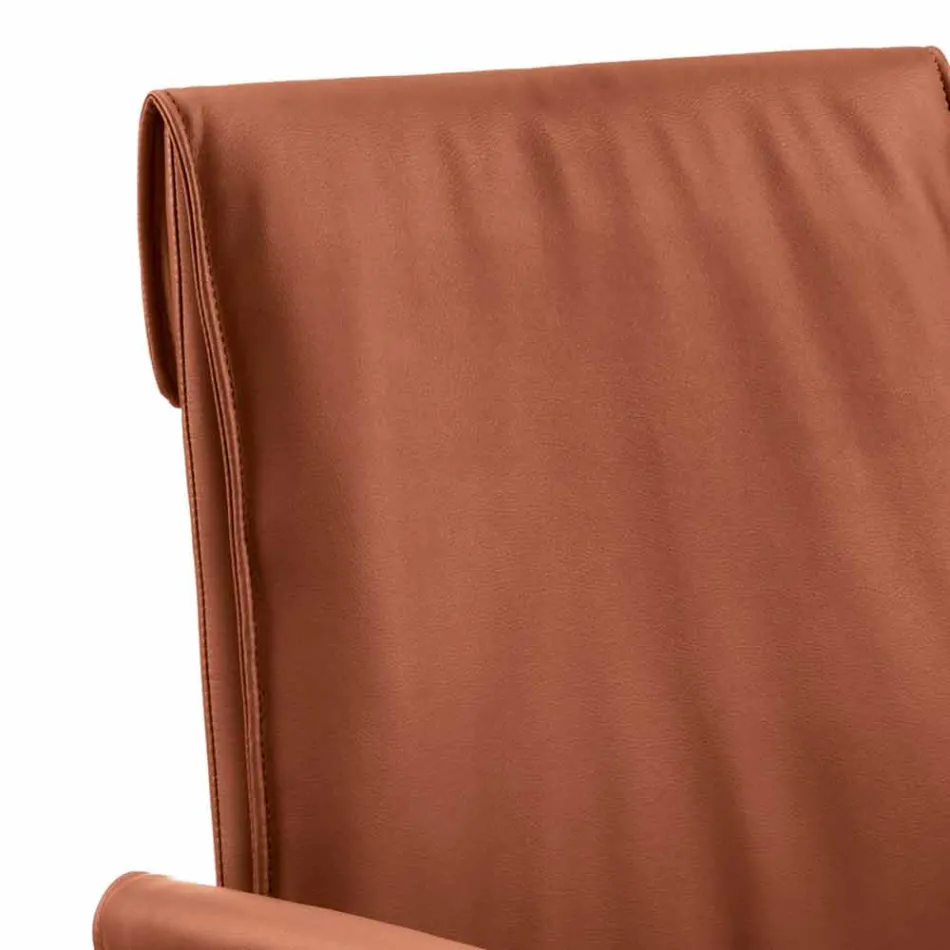 Fotel wykonany we Włoszech pokryty skórą Niles, nowoczesny design Viadurini