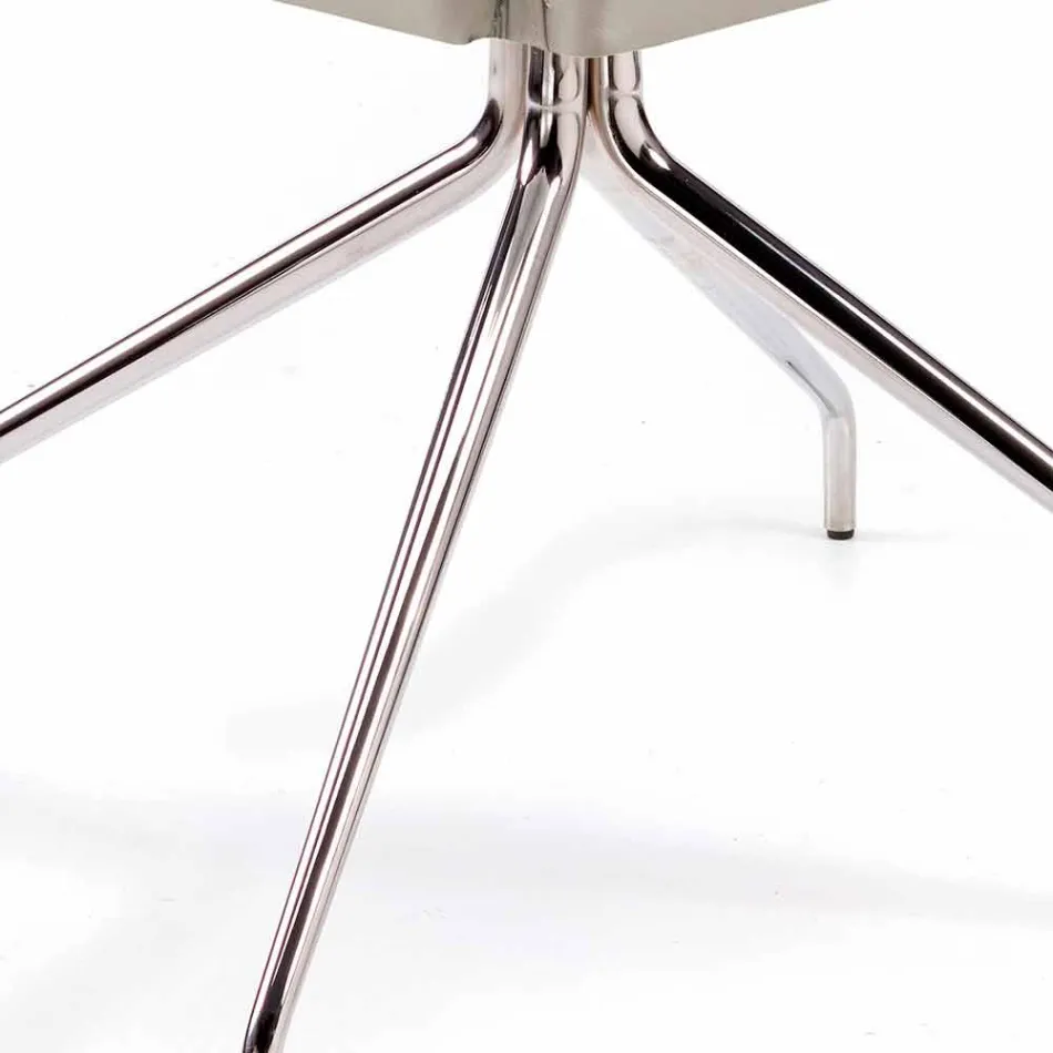 Fotel wykonany we Włoszech pokryty skórą Niles, nowoczesny design Viadurini