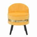 Mini kolorowy fotel o nowoczesnym designie z drewna i tkaniny - Koah