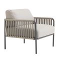 Fotel ogrodowy ze stali i liny z poduszkami Made in Italy - Helga