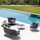 Fotel ogrodowy ze stali Różne rozmiary i poduszki w zestawie Wyprodukowano we Włoszech - Bronn Viadurini