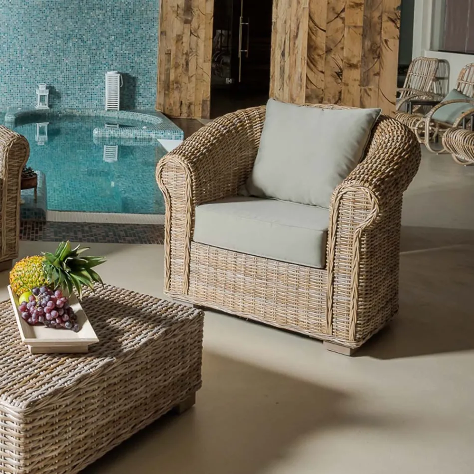 Fotel ogrodowy Kubù z poduszkami w zestawie - Isildur Viadurini